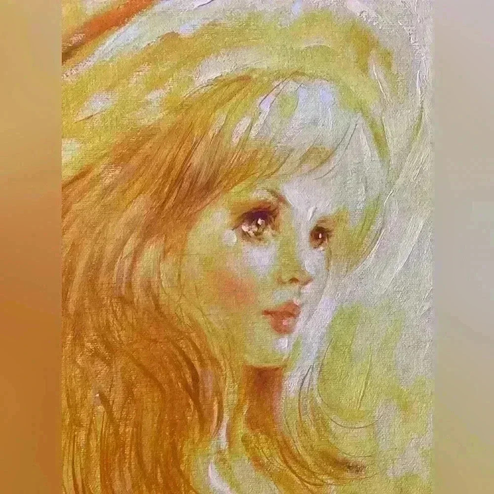 Beautiful Roy Austin Original Handmade Painting Blonde Girl - Picture 1 of 14